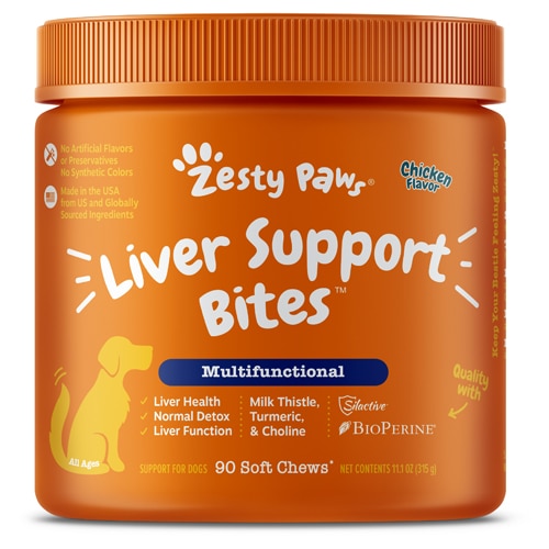 Zesty Paws Liver Support Bites Dog Supplement Chicken