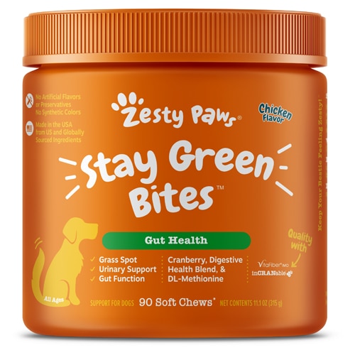 Zesty Paws Stay Green Bites Digestive Dog Supplement Chicken