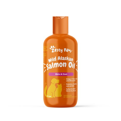 Zesty Paws Wild Alaskan Salmon Oil for Cats & Dogs -- 8 fl oz