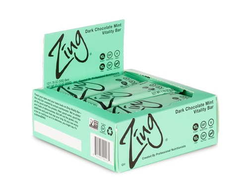 Zing Bars Vitality Bar Dark Chocolate Mint -- 12 Bars