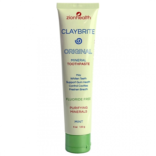 Zion Health ClayBrite Original Mineral Fluoride FreeToothpaste Mint