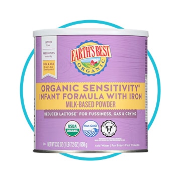 Earth's Best organic sensitivity infant formula