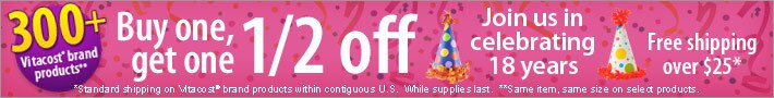 Vitacost birthday BOGO banner
