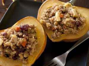 Acorn Squash Stuffed with Sweet Basil Quinoa #recipe #fall | Vitacost.com/blog