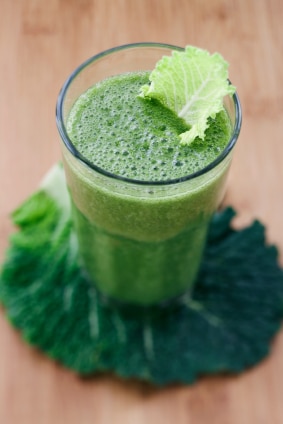 Spicy Almond Green Smoothie spicy green almond butter smoothie