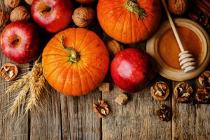 Apples, Pumpkins and Walnuts on Wooden Table | Vitacost.com/Blog