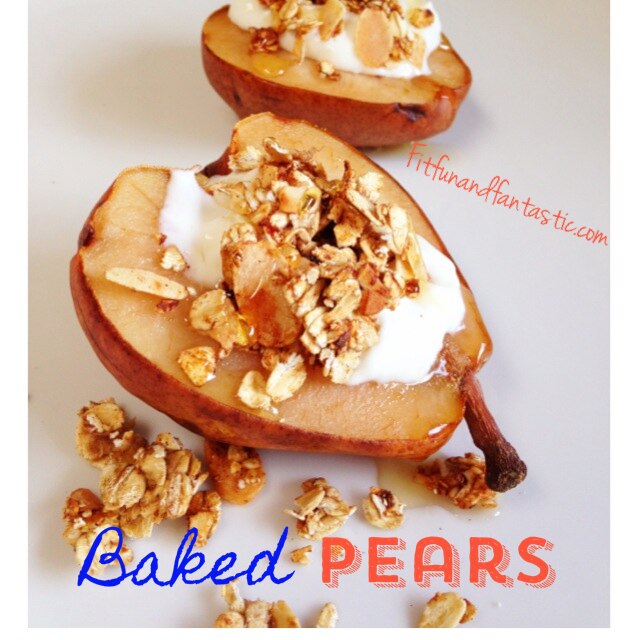 Baked Pears with Homemade Granola Topping