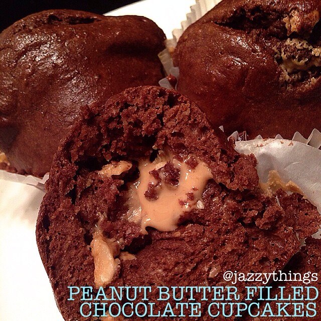 Peanut Butter-Stuffed Cupcakes