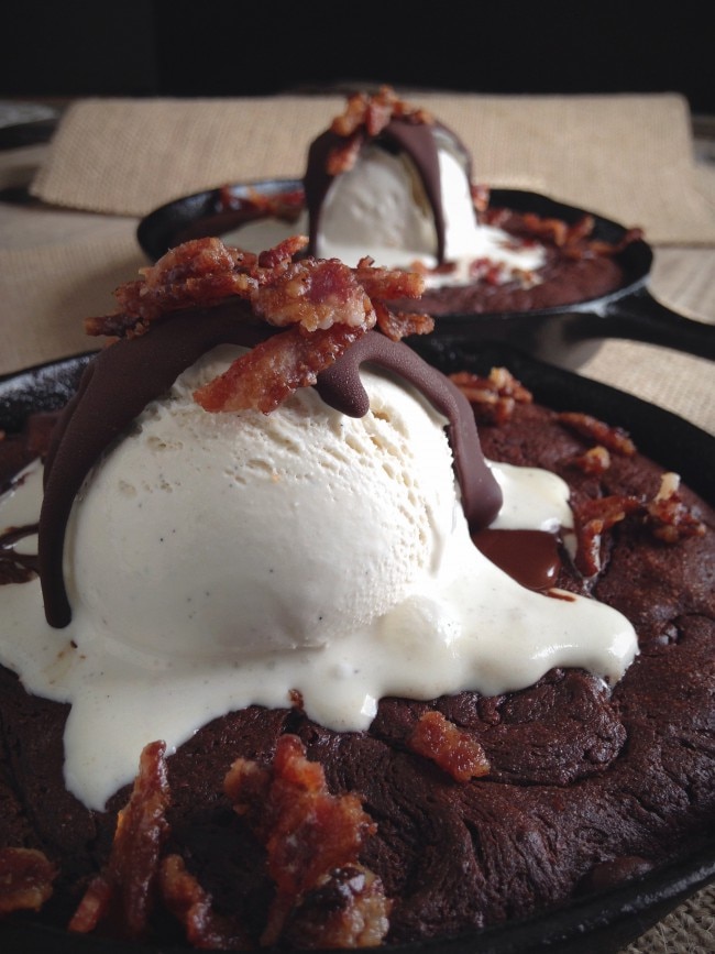 Paleo Brownie Sundae with Bacon Crumbles