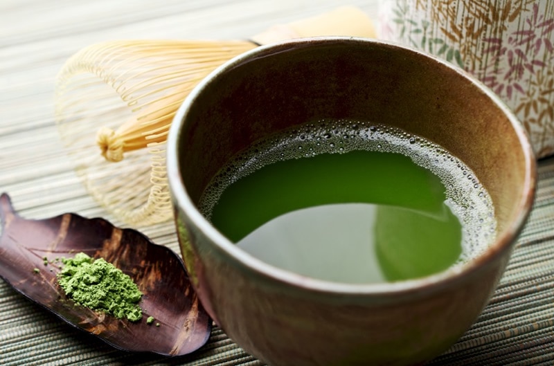 Cup of matcha green tea
