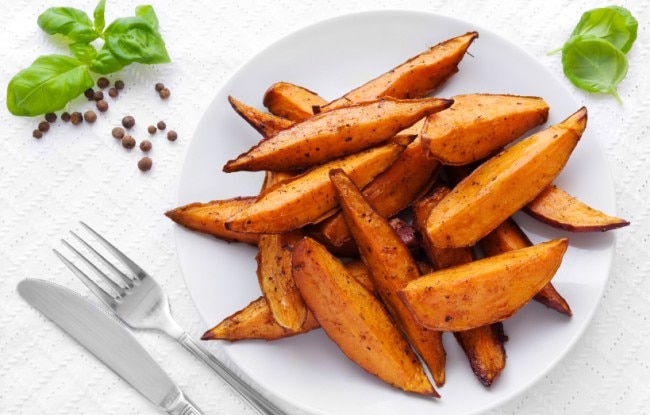 Roasted Chipotle Sweet Potato Wedges