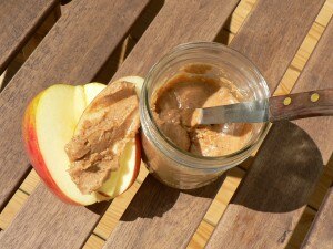 Raw nut butter with fresh fruit