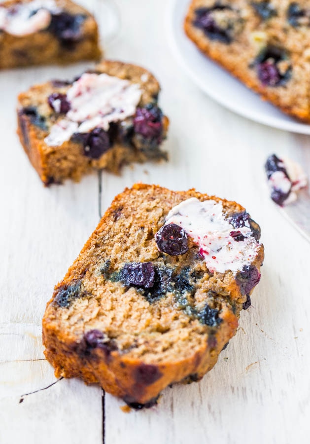Blueberry Banana Bread with Blueberry Butter Blueberry Banana Bread