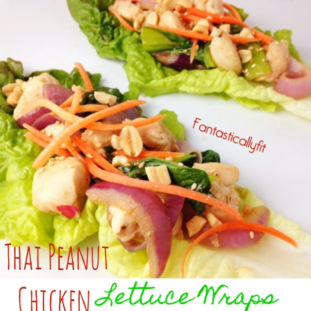 Thai Chicken-Peanut Lettuce Wraps
