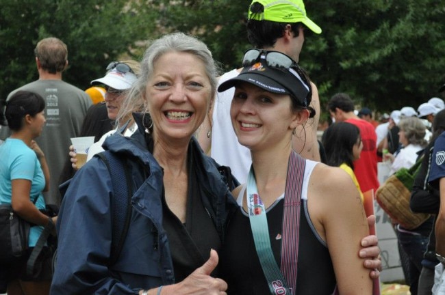 Liz and Mom at Augusta Half-Ironman