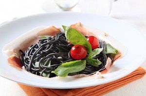 black bean pasta with spinach