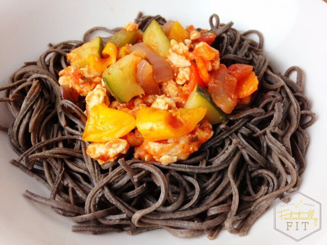 Black Bean Pasta With Spicy Turkey Sauce Black Bean Pasta with Spicy Veggie Sauce