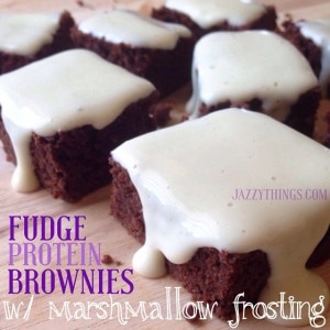 Fudge Brownies with Protein Frosting