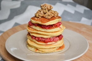 Cornmeal Pancakes with Berry Compote