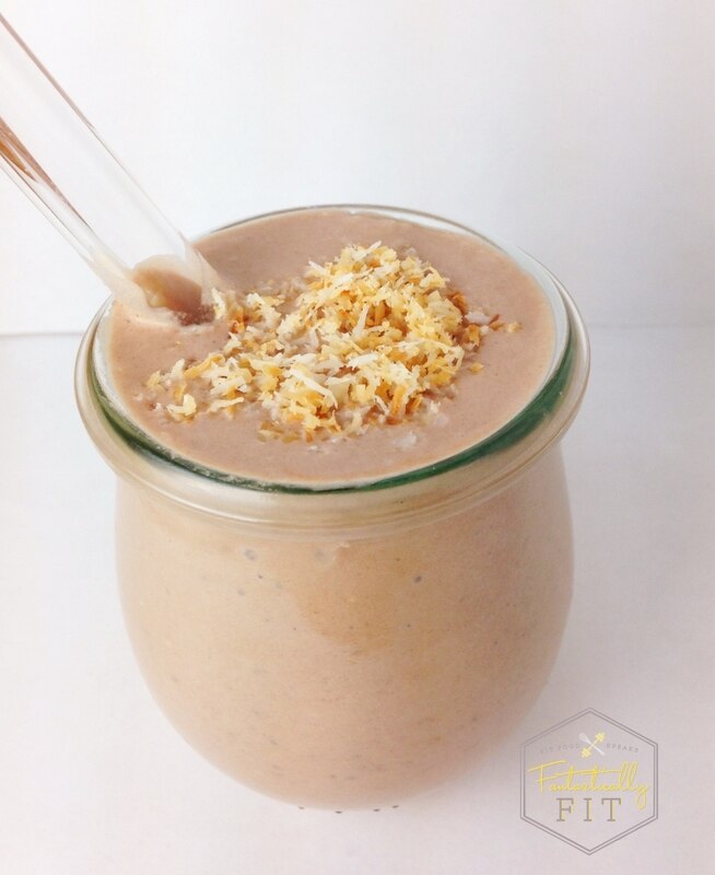 Chocolate-Chia Toasted Coconut Smoothie
