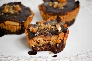 Chocolate Protein Cupcakes with Pretzel Crumble