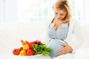 Gluten-Free Pregnant Woman Eating Healthy
