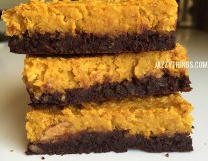 Peanut Butter-Pumpkin Pie Bars with Chocolate Crust