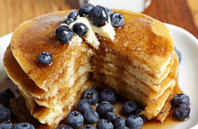 Birthday Cake Protein Pancakes