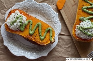 Squash With Walnut-Spinach Drizzle