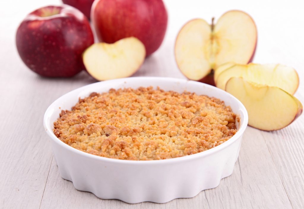 freshly baked apple crumble