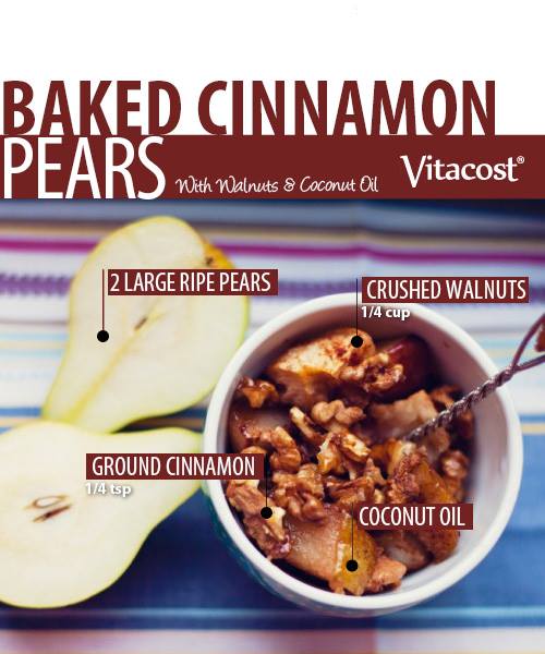 Recipe: Baked Cinnamon Pears With Walnuts & Coconut Oil