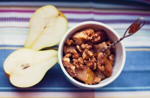 Baked Pears With Walnuts & Coconut Oil