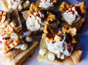 Cinnamon Blondie Brownies with Quest Bar Garnish