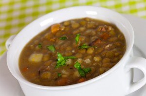 Lentil Soup with Sautéed Veggies