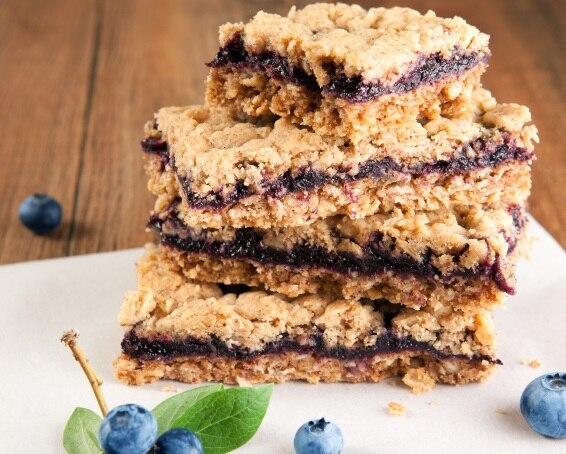 Nutty Blueberry Oat Bars Oatmeal Crumb Bars with Blueberry Filling