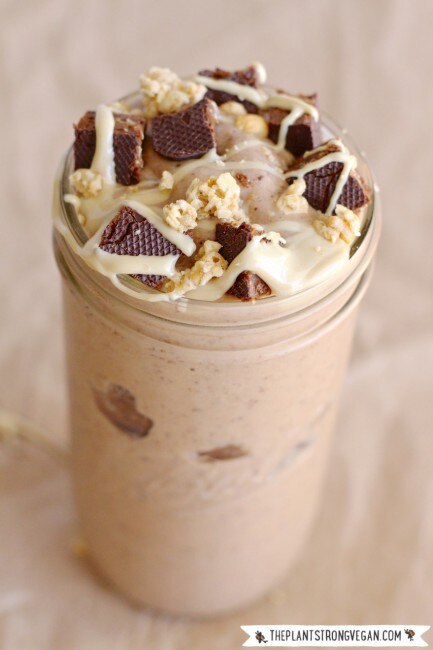 Vegan Mint Chocolate Chunk Smoothie with Cashew Butter