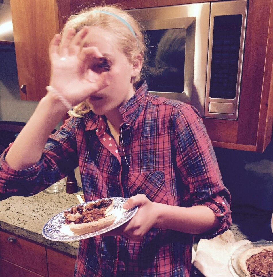 taste testing pecan pie