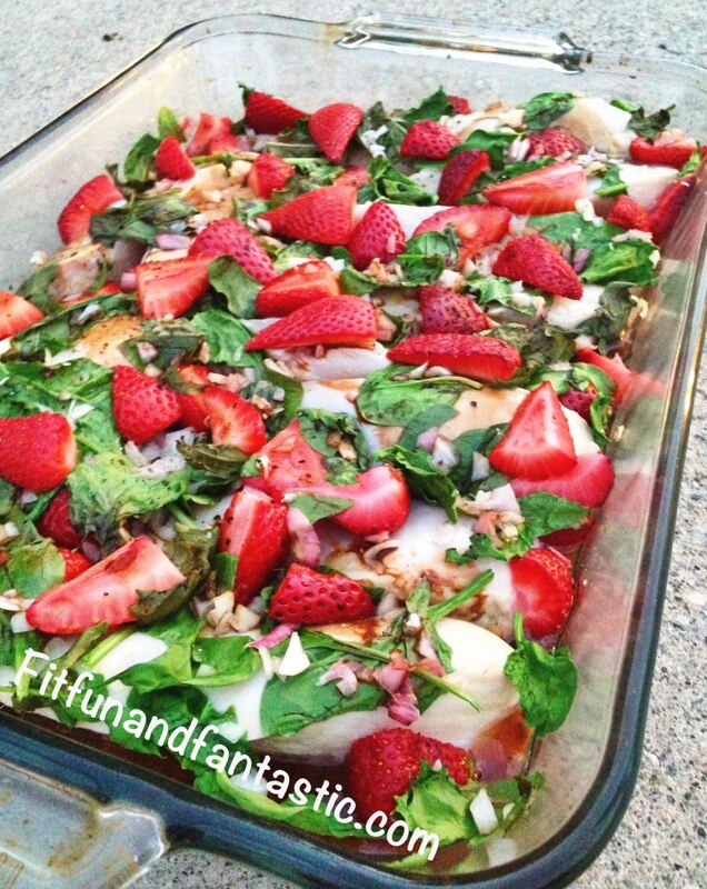 Spinach & Strawberry Chicken with Balsamic Glaze