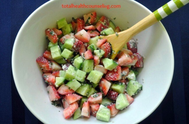 Strawberry-Cucumber Salad With Coconut-Mint Dressing Berry Cucumber Salad With Coocnut-Mint Dressing