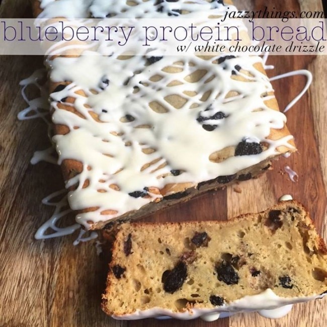 Iced Blueberry Protein Bread Recipe Light & Fit Blueberry Protein Bread