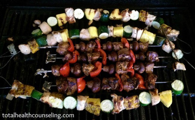 Tropical or Tuscan Chicken & Veggie Kebabs Chicken & Veggie Kebabs: Two Ways