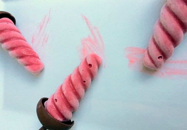 Frozen Strawberry Protein Pops on White Plate #recipe | www.vitacost.com/blog