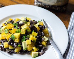 Salad with Orca Beans, Avocado and Mango