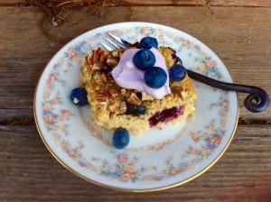 Blueberry Pecan Protein Cake