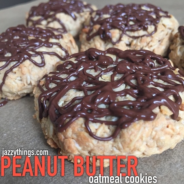 Chocolate-Drizzled Peanut Butter Oatmeal Cookie Recipe Peanut Butter Oatmeal Cookie Recipe