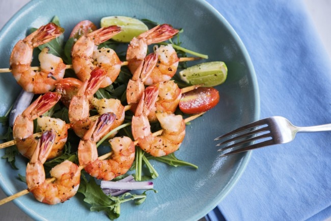 Grilled Caribbean Shrimp Skewers Grilled Honey-Garlic Shrimp Skewers