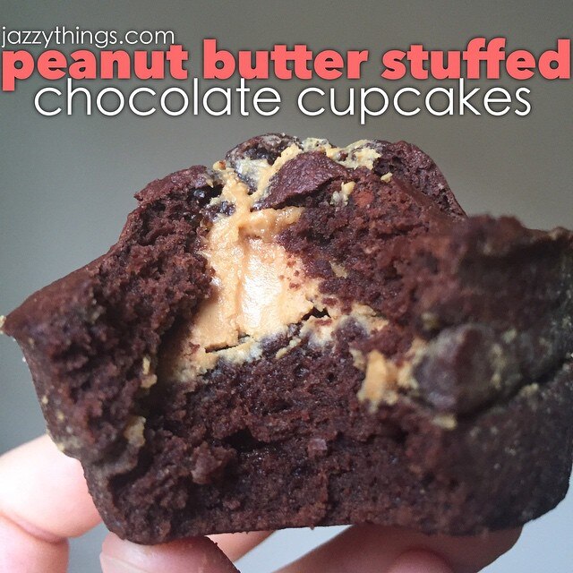 Peanut Butter-Stuffed Chocolate Cupcakes Peanut Butter-Stuffed Chocolate Cupcakes