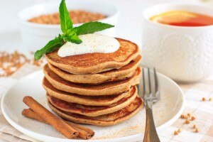 Carrot Cake Pancakes with Frosting