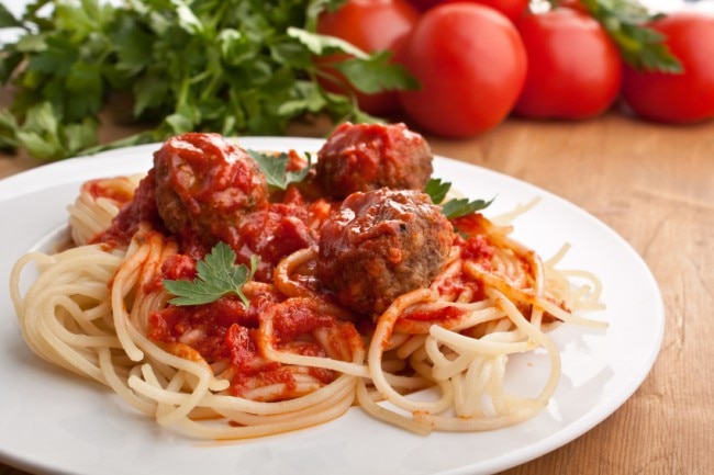 Gluten-Free Brown Rice Spaghetti Pasta and Meatballs Brown Rice Spaghetti with Meatballs