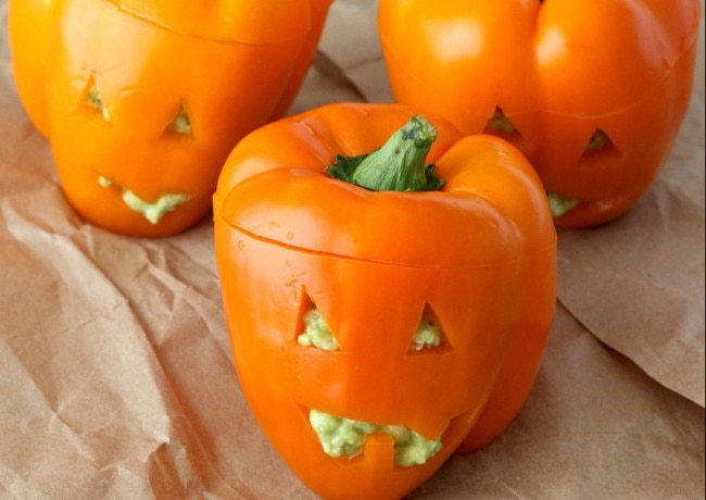 Jack-O’-Lantern Stuffed Peppers